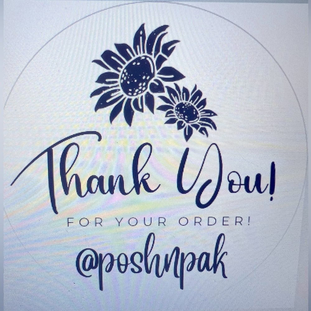 🌻 NEW! 50 CUSTOM SUNFLOWER THANK YOU STICKERS with your Closet name